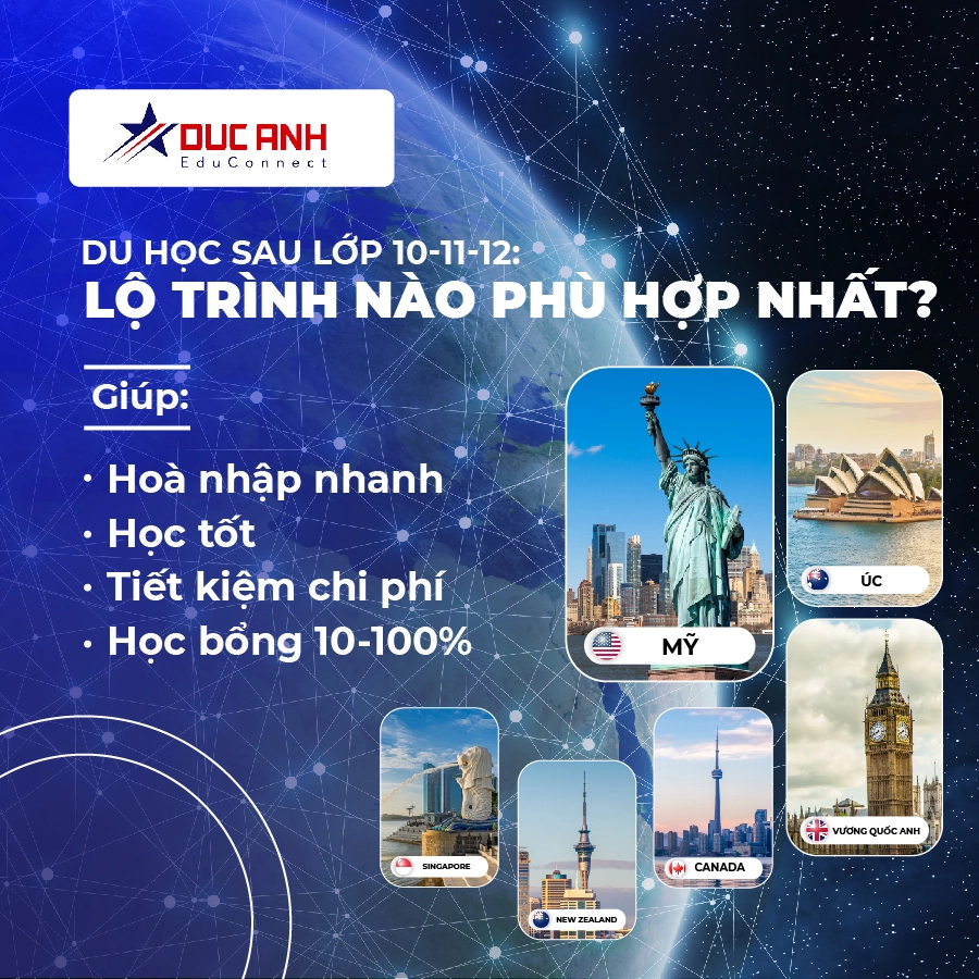 DU HỌC TỪ  LỚP 10-11-12: LỘ TRÌNH NÀO PHÙ HỢP NHẤT?
