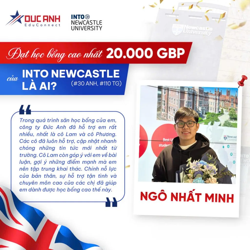 NAM SINH DÀNH HỌC BỔNG 20,000GBP INTO NEWCASTLE UNIVERSITY LÀ AI???