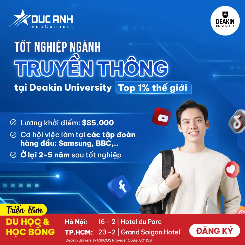 LÀM VIỆC TRÊN TOÀN CẦU VỚI BẰNG TRUYỀN THÔNG DEAKIN UNIVERSITY