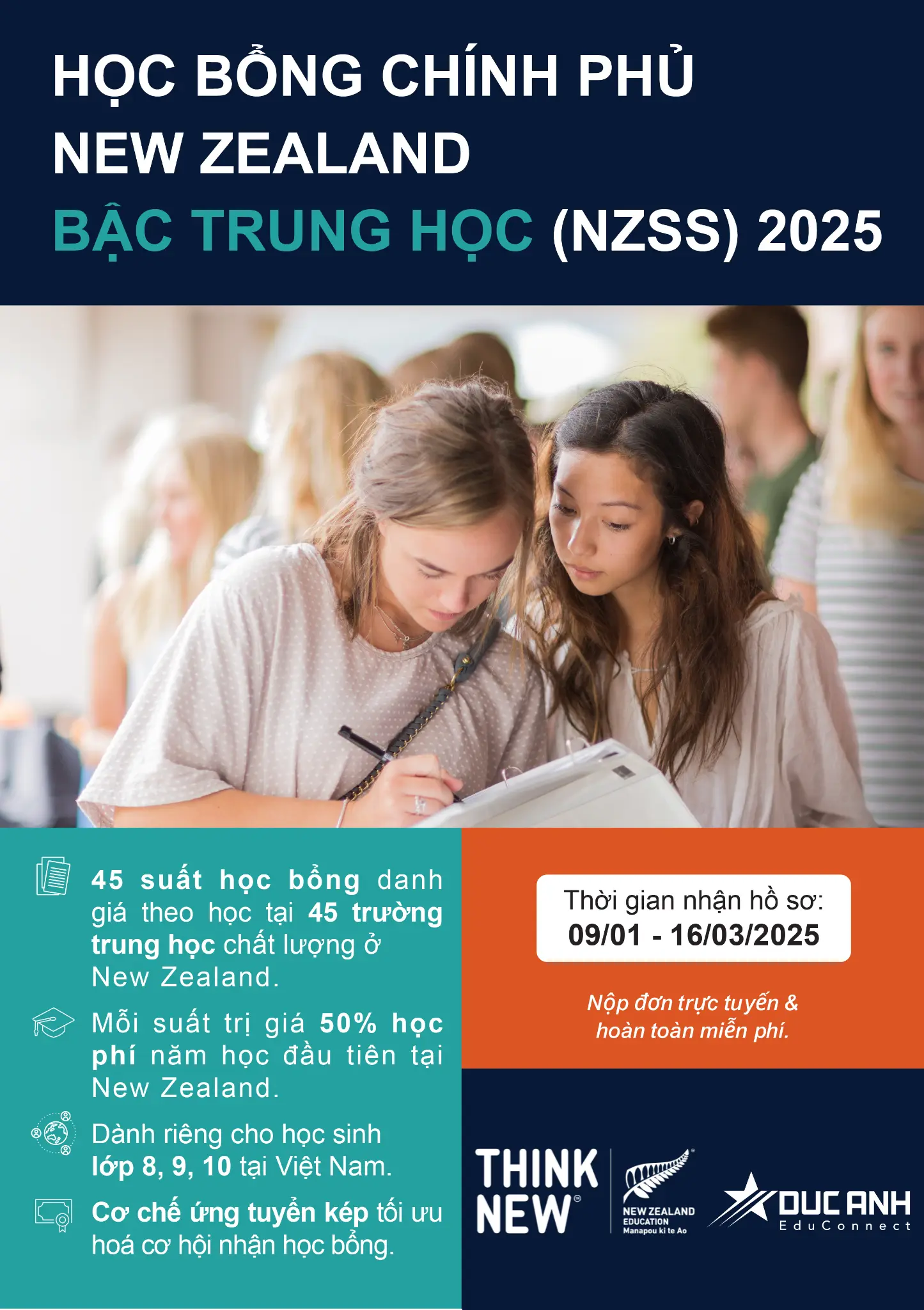 [CẬP NHẬT MỚI NHẤT] HỌC BỔNG CHÍNH PHỦ NEW ZEALAND BẬC TRUNG HỌC (NZSS) 2025