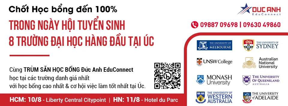 NHANH TAY CHỐT HỌC BỔNG ĐẾN 100% TRONG NGÀY HỘI TUYỂN SINH 8 TRƯỜNG ĐẠI HỌC HÀNG ĐẦU TẠI ÚC- GO8!