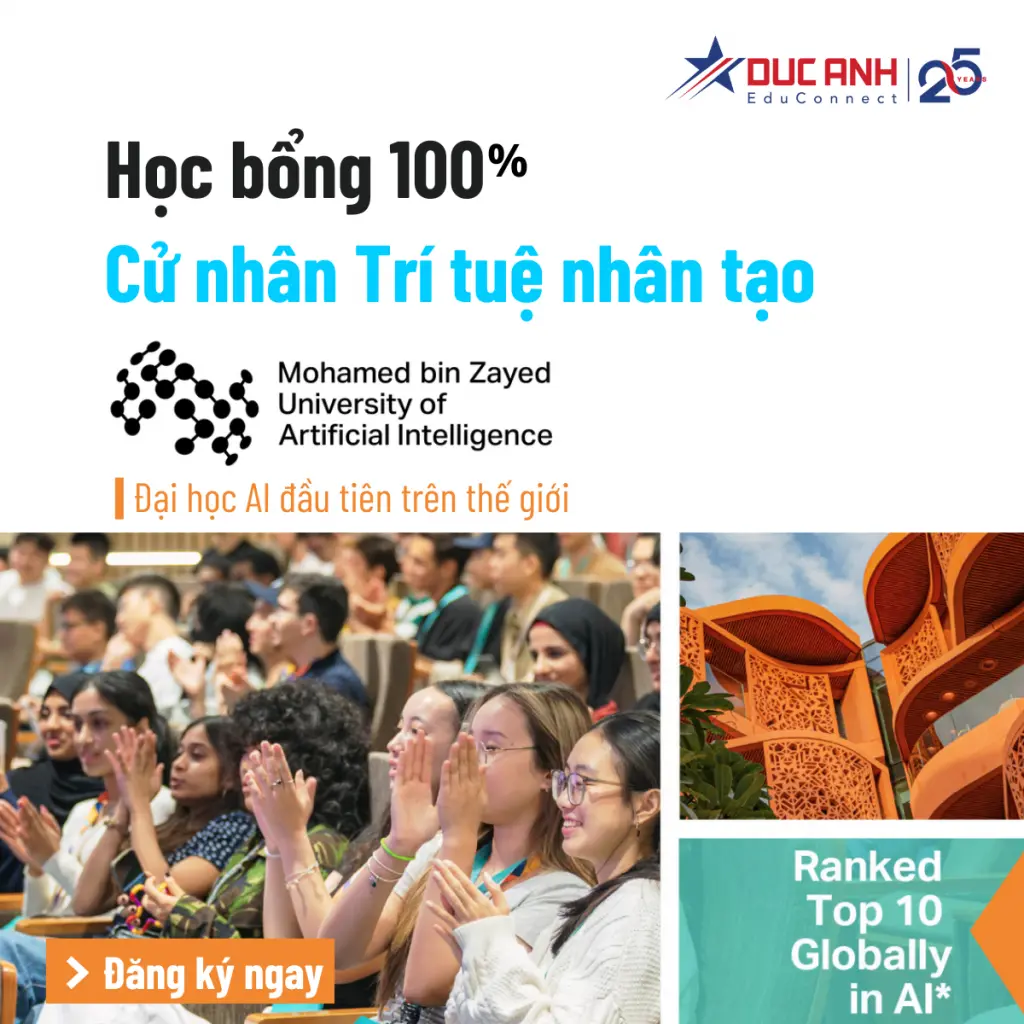 HỌC BỔNG 100% TẠI TRƯỜNG ĐẠI HỌC AI HÀNG ĐẦU THẾ GIỚI