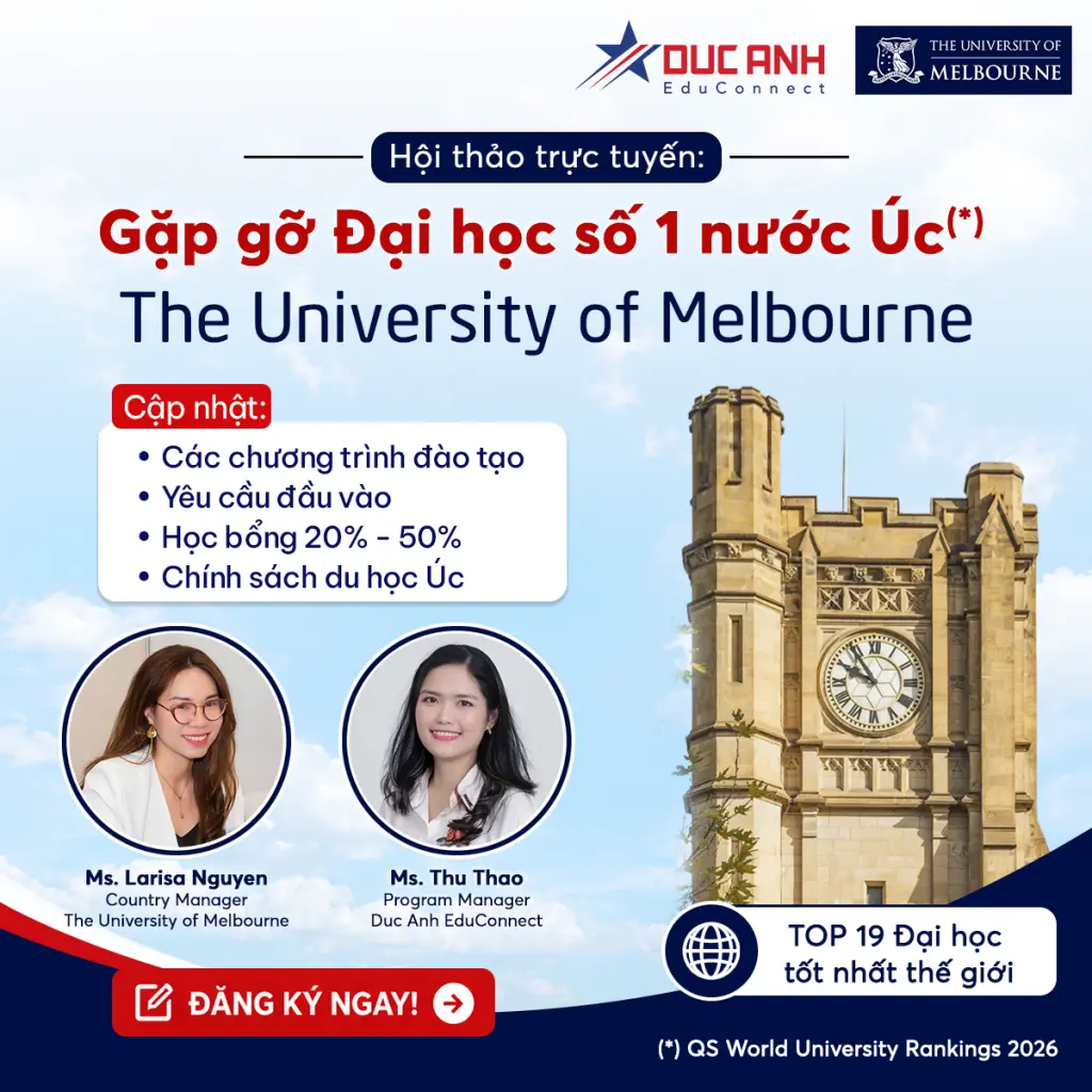 Cập nhật trực tiếp từ Đại học Melbourne: Chính sách du học Úc & Học bổng 25 – 50%