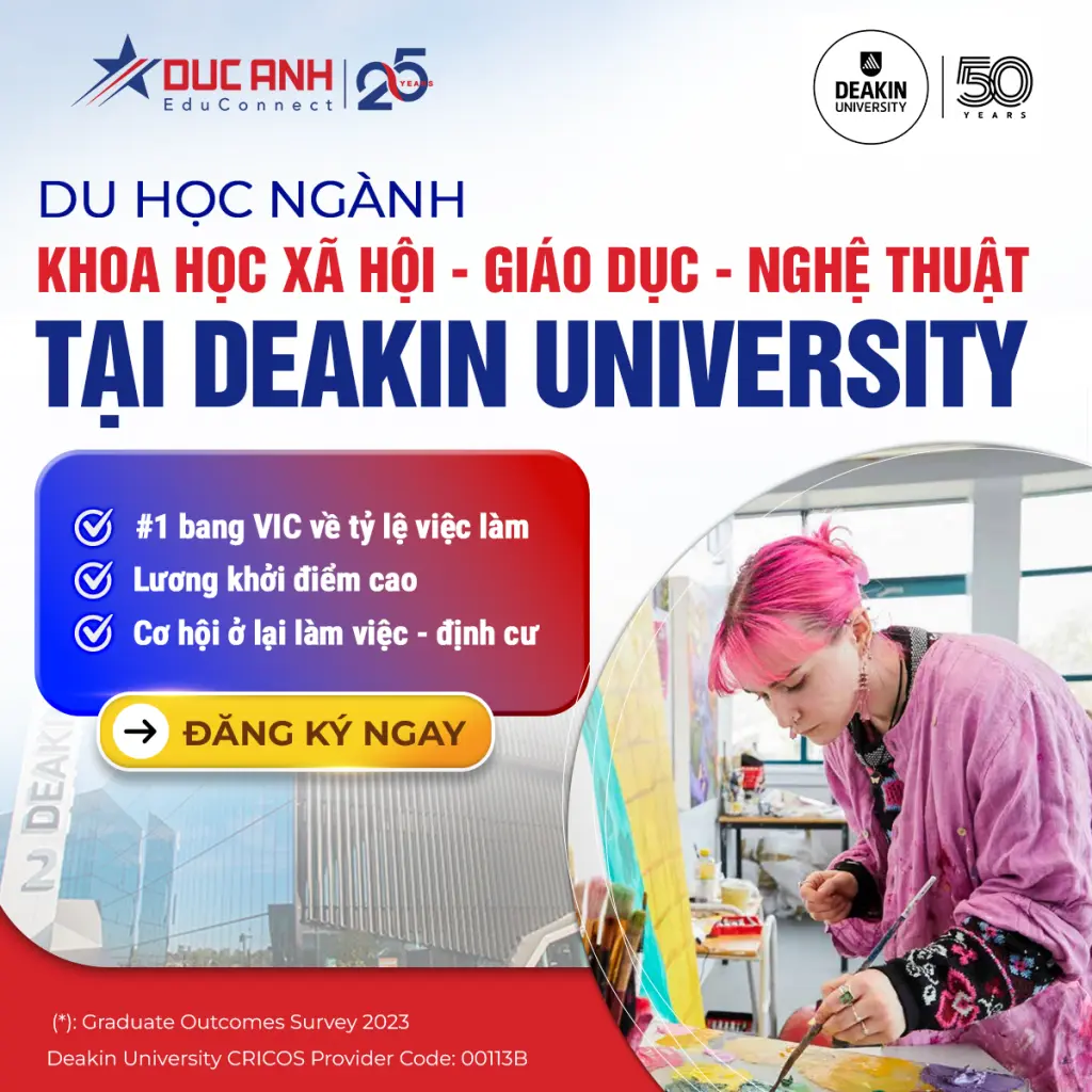 DU HỌC CÁC NGÀNH KHOA HỌC XÃ HỘI – GIÁO DỤC & NGHỆ THUẬT TẠI DEAKIN UNIVERSITY