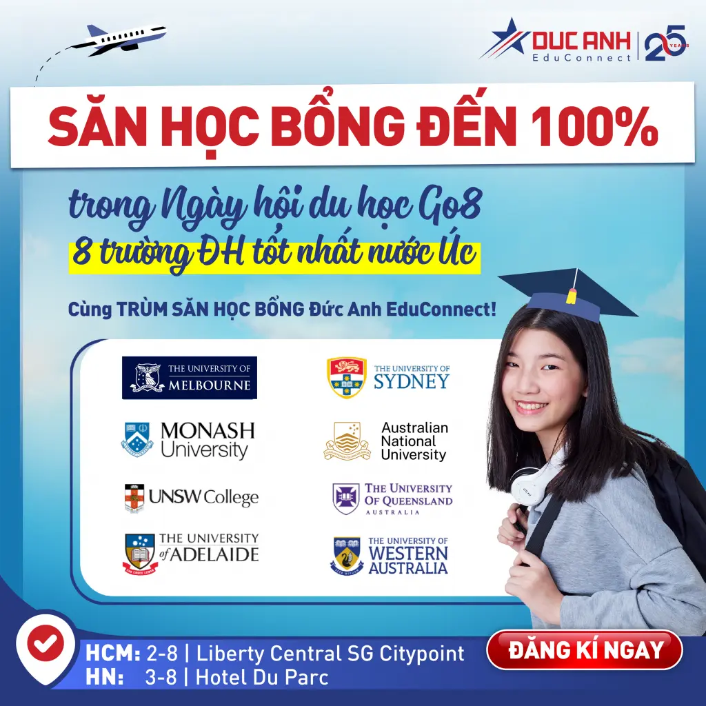 BẠN MUỐN SĂN HỌC BỔNG THÀNH CÔNG? NHẤT ĐỊNH NÊN GẶP TRÙM SĂN HỌC BỔNG ĐỨC ANH EDUCONNECT VÀ 8 TRƯỜNG ĐẠI HỌC HÀNG ĐẦU NƯỚC ÚC