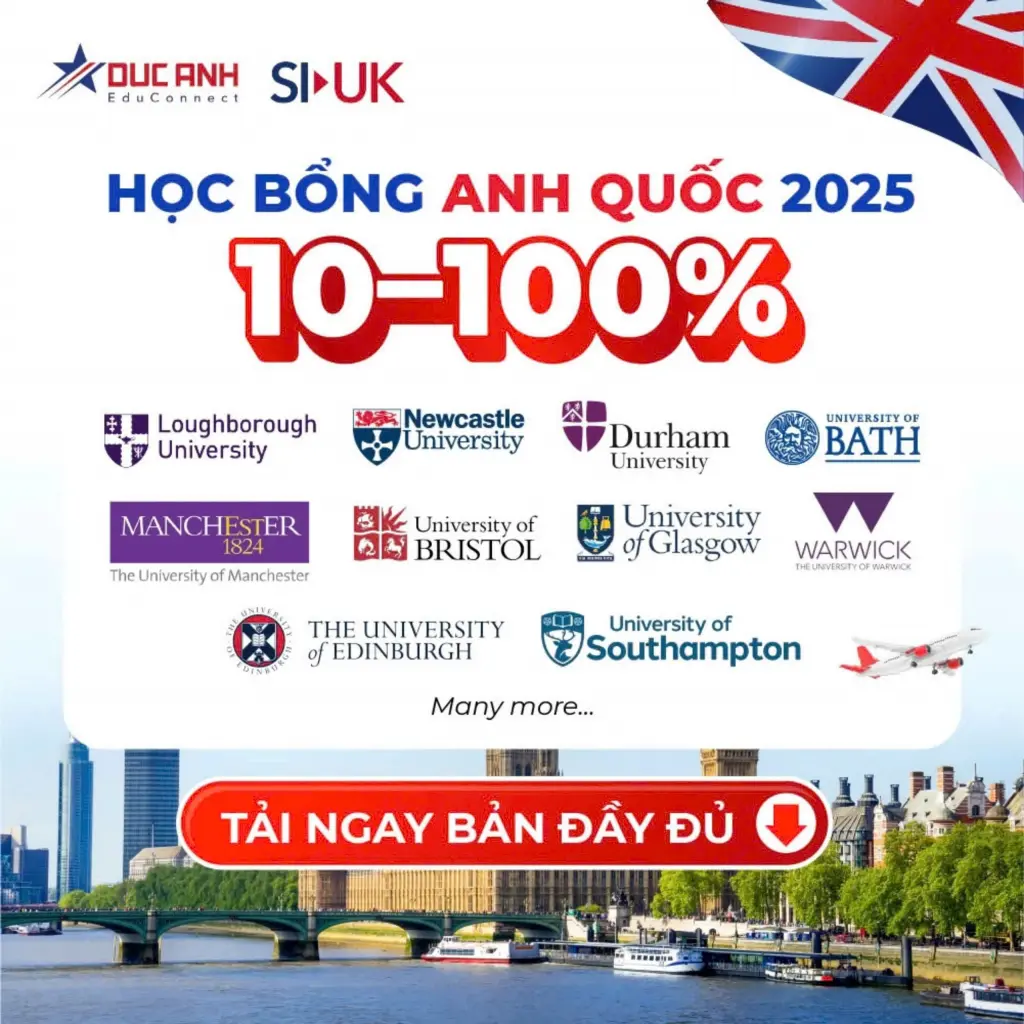TẢI DANH SÁCH HỌC BỔNG DU HỌC ANH QUỐC (UPDATE MỚI NHẤT)
