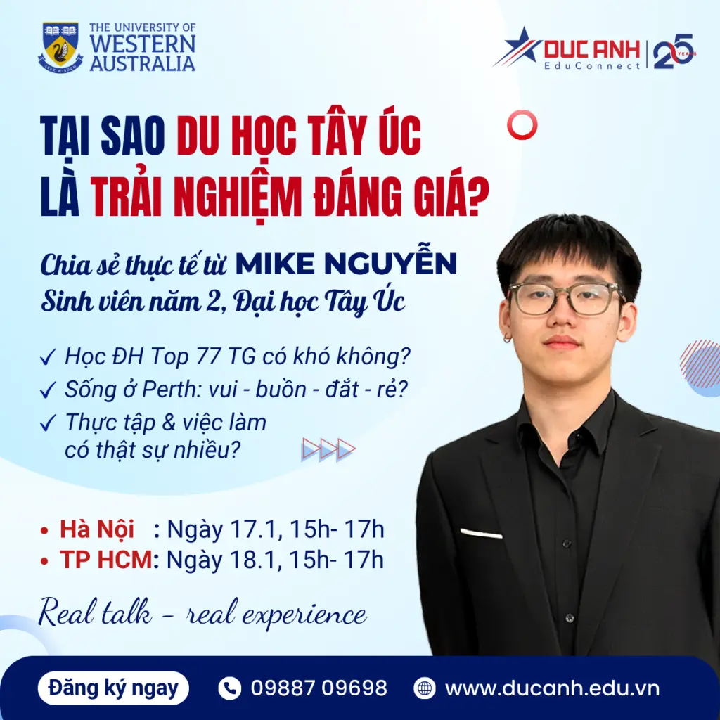TẠI SAO DU HỌC TÂY ÚC LÀ TRẢI NGHIỆM ĐÁNG GIÁ? Góc nhìn thực tế từ Mike Nguyễn – sinh viên năm 2 Đại học Tây Úc