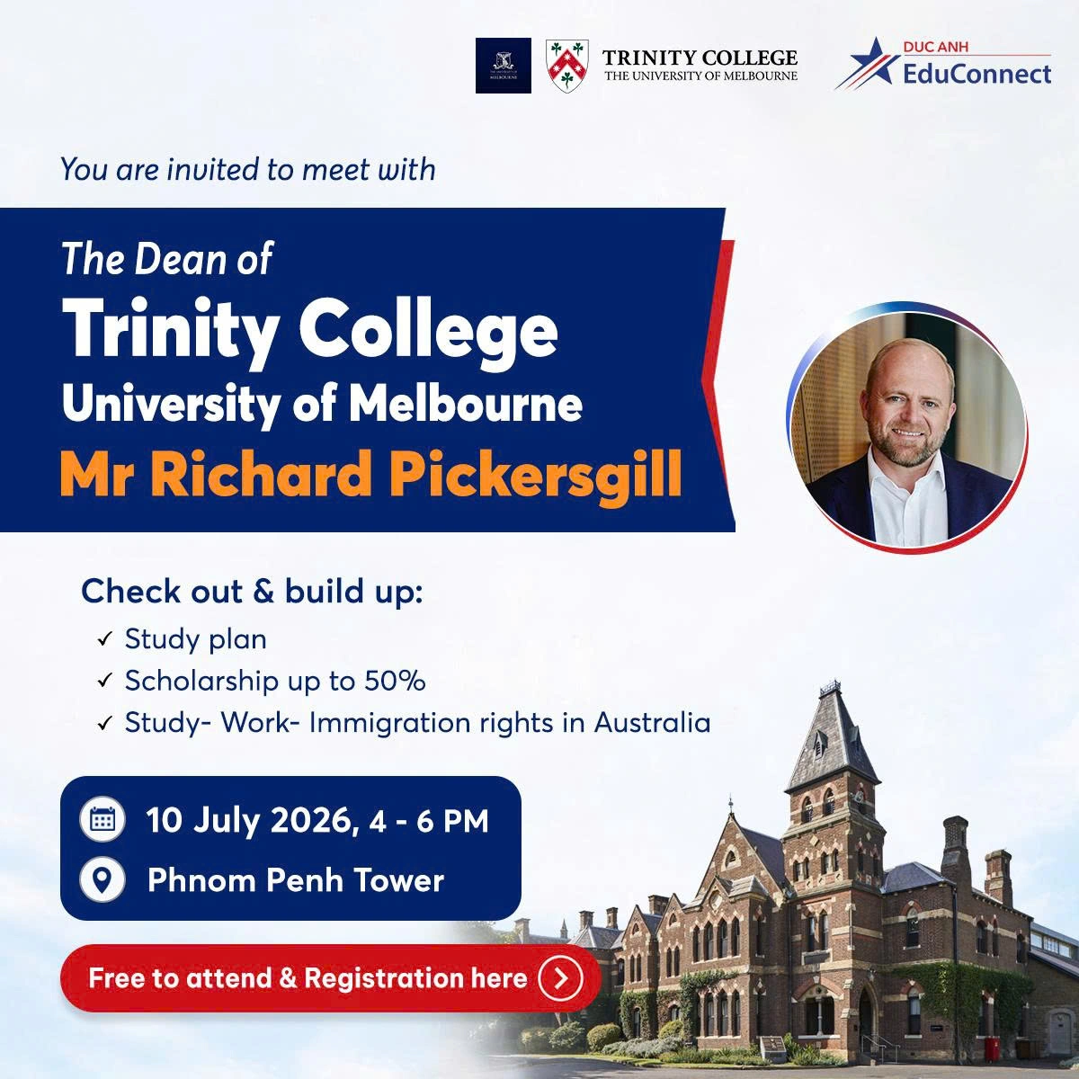 អញ្ជើញជួបព្រឹទ្ធបុរសនៃ Trinity College - សាកលវិទ្យាល័យ Melbourne!