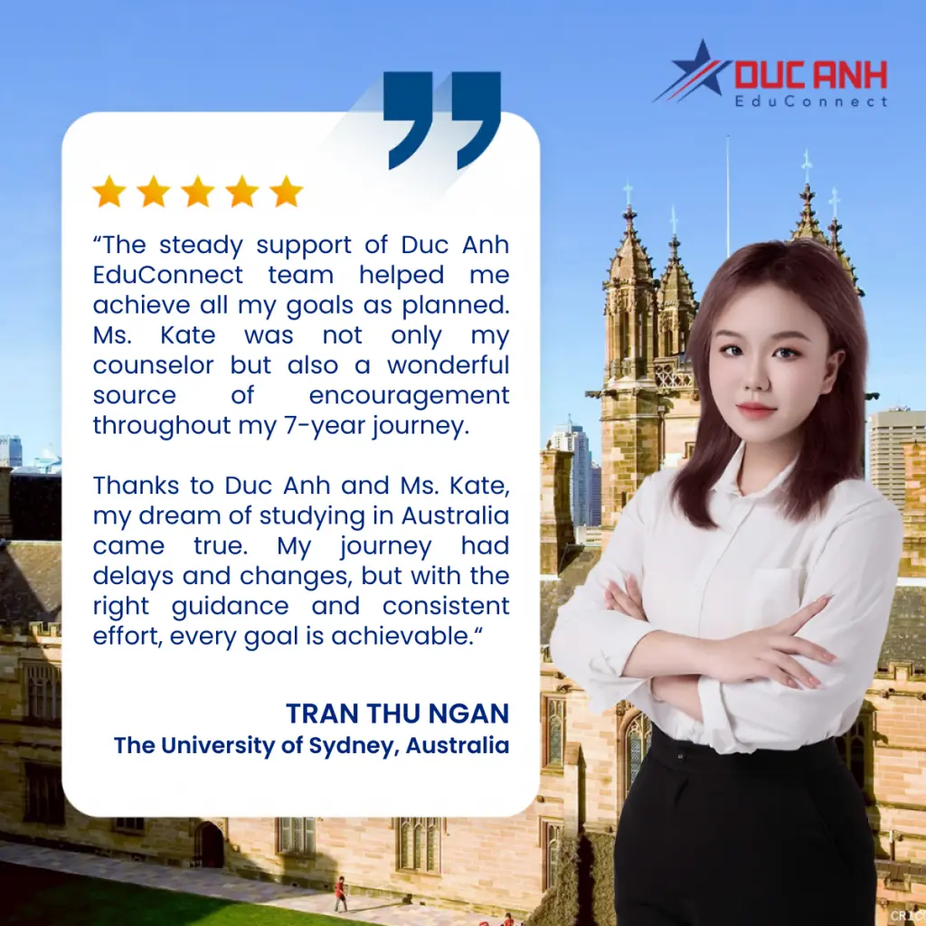 A 7-YEAR JOURNEY WITH DUC ANH EDUCONNECT: FROM INTERRUPTED STUDY-ABROAD PLAN TO A UNIVERSITY OF SYDNEY VISA
