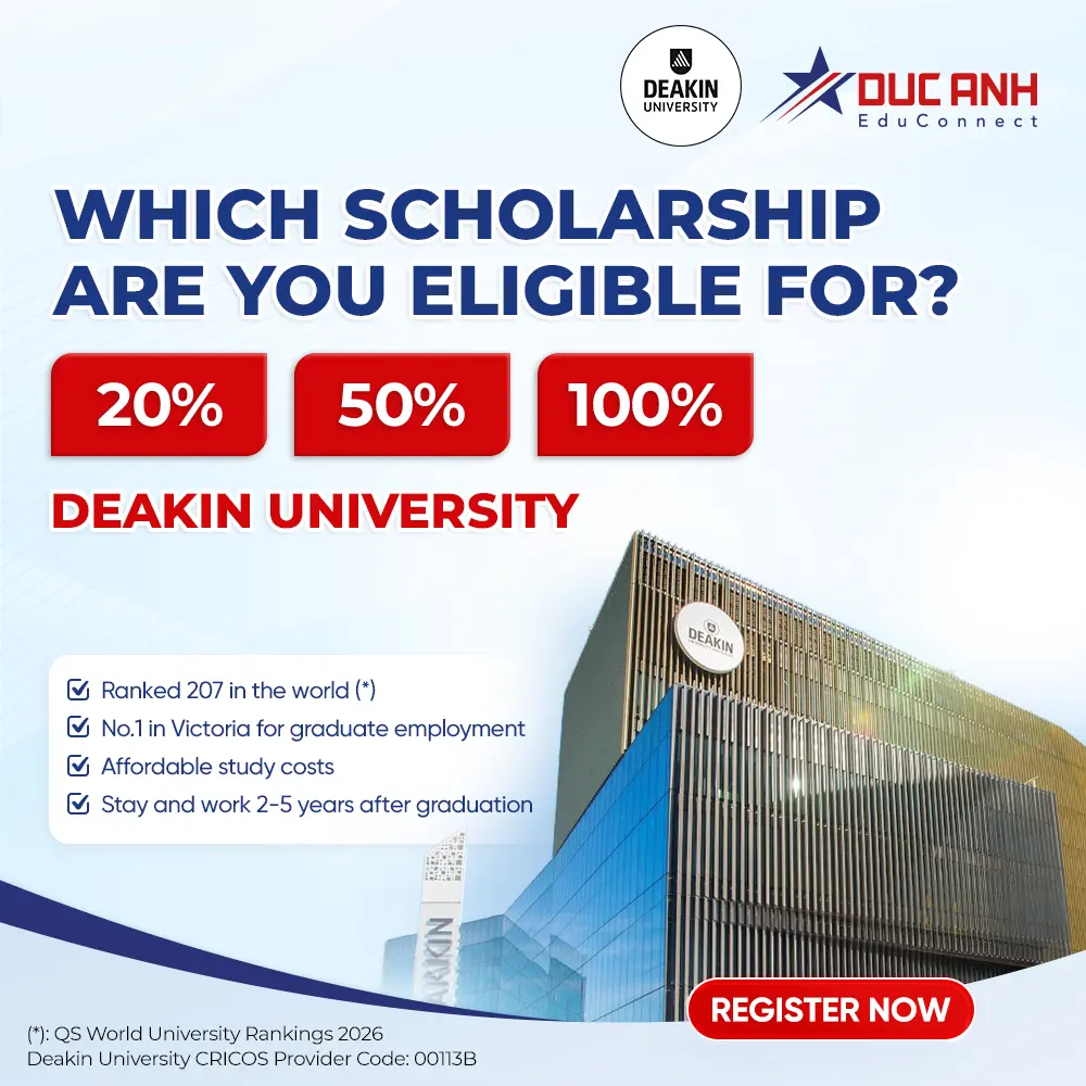 SIZ DEAKIN UNIVERSITY’DA 20% – 50% YOKI HATTO 100% STIPENDIYAGA LOYIQMISIZ?