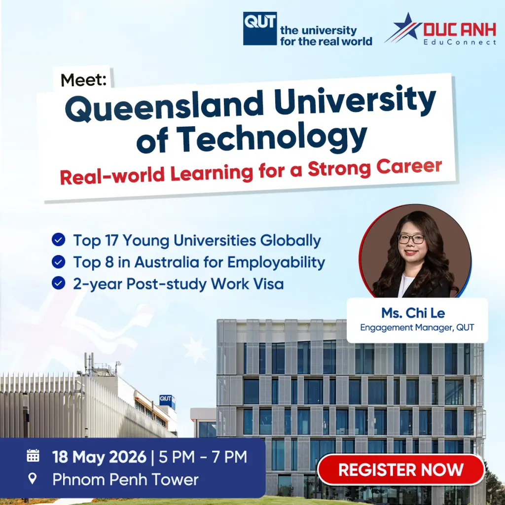 ជួប Queensland University of Technology: Top 8 នៅអូស្ត្រាលីសម្រាប់ការងារបន្ទាប់ពីបញ្ចប់ការសិក្សា – ការសិក្សាផ្អែកលើការអនុវត្ត សម្រាប់អាជីពរឹងមាំ